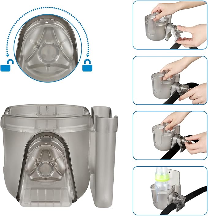 Accmor Stroller Cup Holder with Phone Holder, Bike Cup Holder, Universal Cup Holder for Uppababy Nuna Doona Strollers, 2-in-1 Cup Holder for Walker, Wheelchair, Scooter