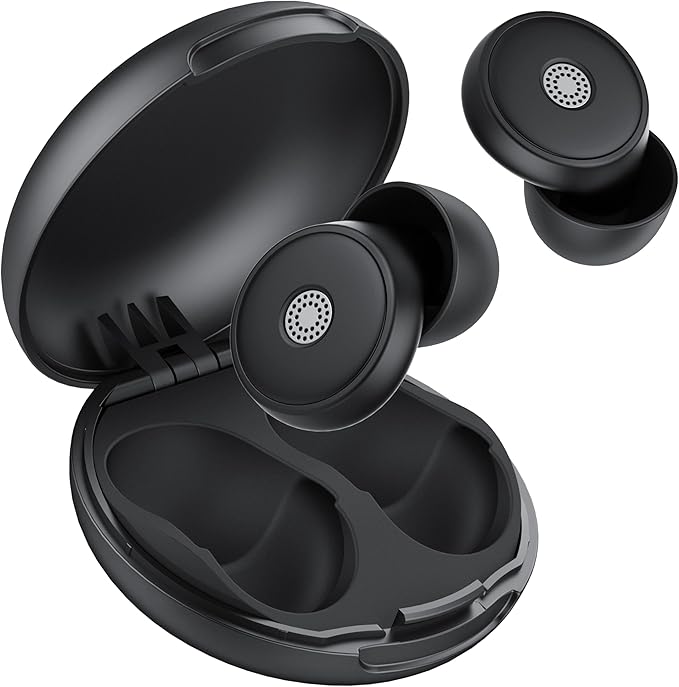 Ear Plugs for Sleeping Noise Cancelling, 45dB Soft Earplugs for Concert, Reusable Ear Plugs for Noise Reduction with Case & 8 Eartips, for Sleeping, Concert, Working, Studying, Traveling (Deep Black)