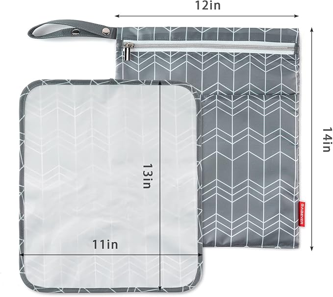 Wet Dry Bag for Breast Pump Parts Storage, Waterproof Pump Parts Bag with Place Mat for Moms Pumping at Work-Wave