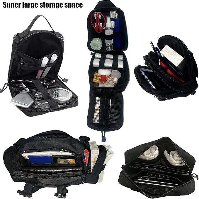 7 PACK Tactical Seat back organizer Truck organizer With 6 Detachable Pouches Universal For Car Truck Ford Jeep Military-Grade Heavier Panels With Multi-functional Packs (8 Pack Black)