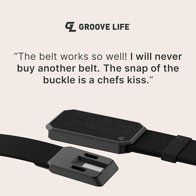 Groove Life Groove Belt OG - Men's Work Belt - Stretch Nylon, Magnetic Buckle, Adjustable, Comfortable, Tactical, EDC