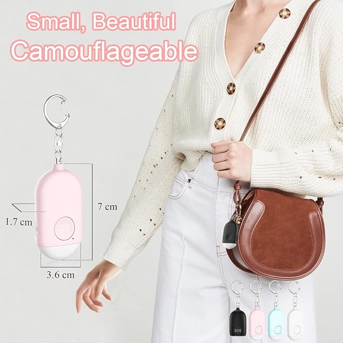 Hion Personal Safety Alarm for Women, Rechargeable 130dB Self Defense Alarm Keychain with LED Flashlight, Emergency Safe Sound Security for Children Elderly College Girls Men, Black
