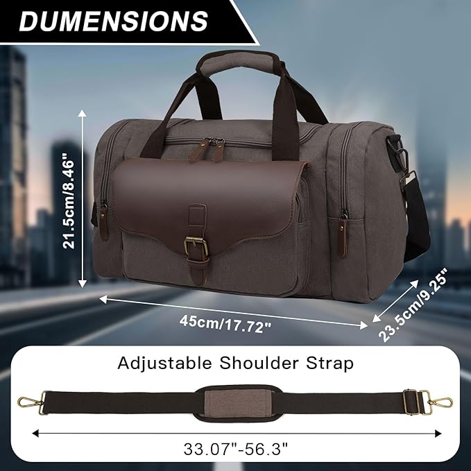 22L Lightweight Travel Duffle Bag - Approved Under Seat Carry-On, Multi-Pocket Weekender Gym Bag with Adjustable Straps, Unisex Overnight Bag for Men & Women (Gray)