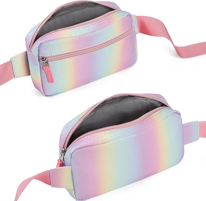 Fanny Pack Birthday Graduation Gifts for 7 8 9 10 11 12 13 Year Old Teen Girls Her Kids, Preppy Cute Trendy Stuff Colorblock Crossbody Bag Adjustable Belt Bags for Travel Essentials