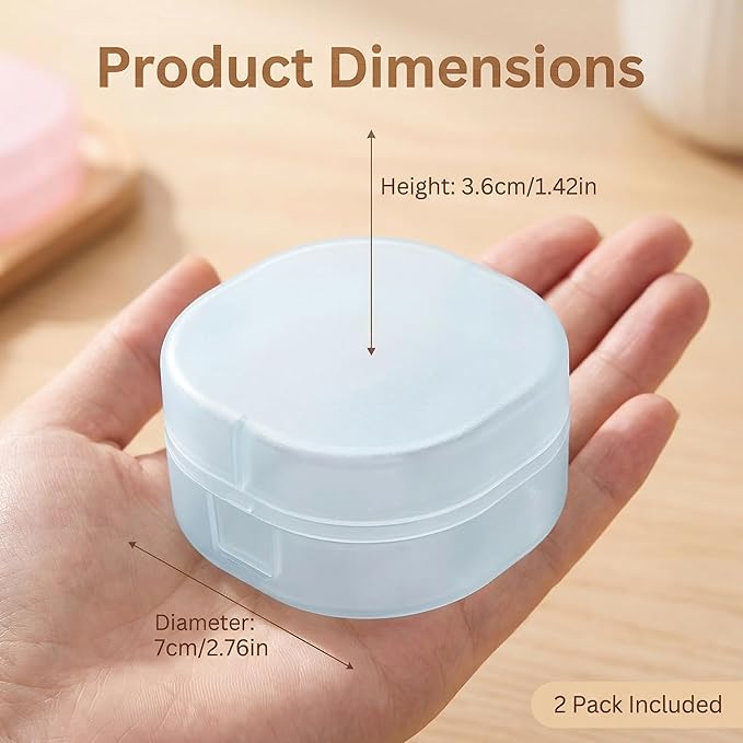 QUUPY Portable Cotton Pad Holder Travel Storage Organizer 2Pcs 7x3.6cm Frosted Clear Plastic Sealed Container for Makeup Remover Pads Cotton Balls Purse Gym Bathroom
