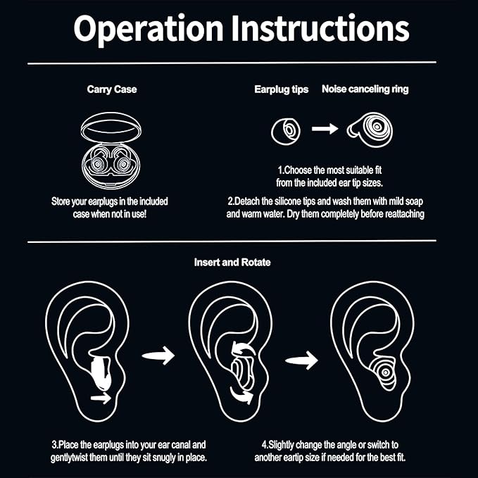 Ear Plugs for Sleeping Earplugs for Concerts Noise Cancelling Reusable Soft Silicone Noise Reduction Earbuds for Travel, Focus, Work 33-45dB Hearing Protection with 9 Ear Tips & Case (Yellow)