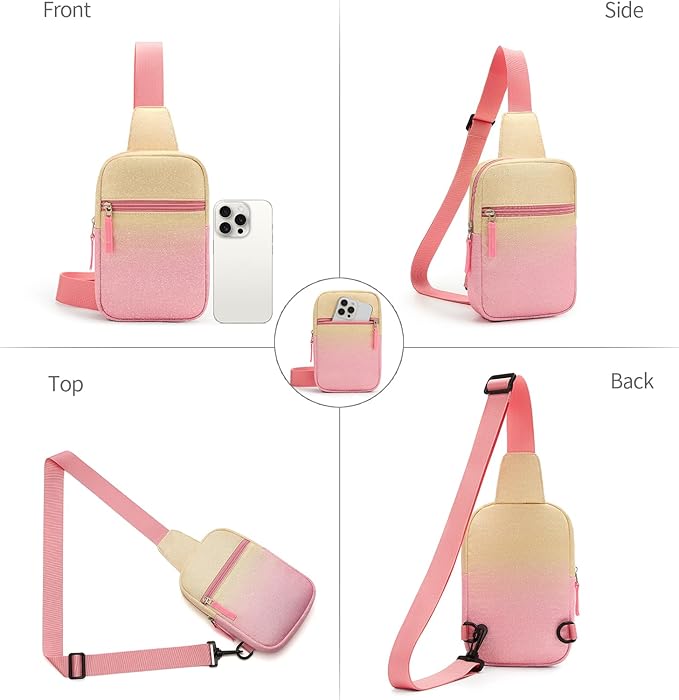 Birthday Gifts for 8 9 10 11 12 Year Old Teens Girls Kids, Fanny Pack Crossbody Bag Sling Belt Bags Purse, Dorm Travel Essentials for Girls Fashion, Preppy Tween Teen Girl Gift Trendy Stuff