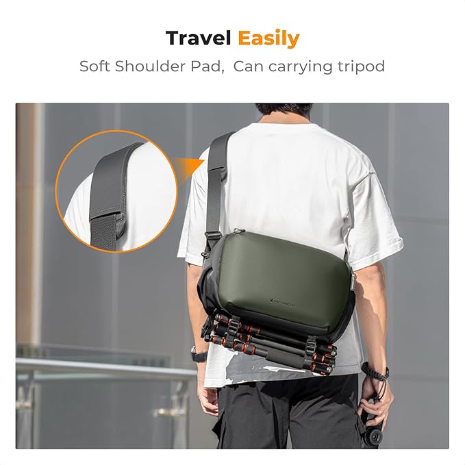 K&F CONCEPT Camera Sling Bag Crossbody Bag Waterproof Camera Shoulder Backpack DSLR/SLR/Mirrorless Camera Case