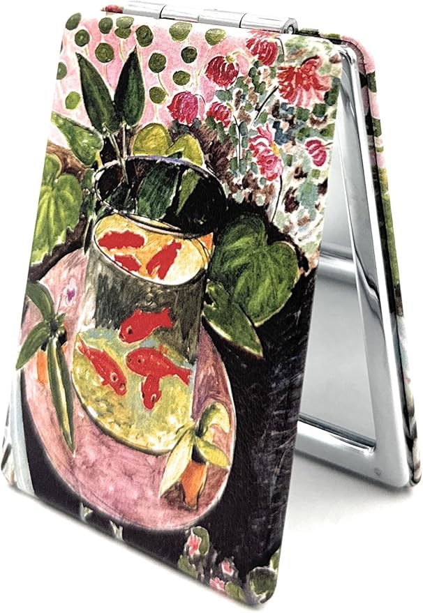 Goldfish Gift Mirrors Small Colorful Travel Mirror Magnifying Lipstick Mirror Foldable Great Great Gifts for Fauvism Art Lovers