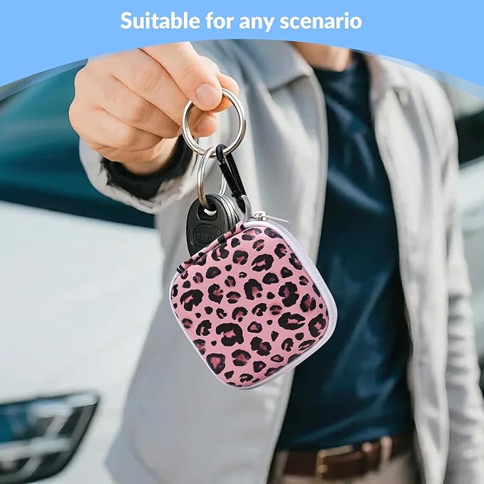 Earbud Case, Personalised Patterned Portable EVA Headphone case Cell Phone Accessories Organizer with Carabiner for Wired/Wireless Earphone, Earbud, Earpieces, SD Memory Card, Camera Chips