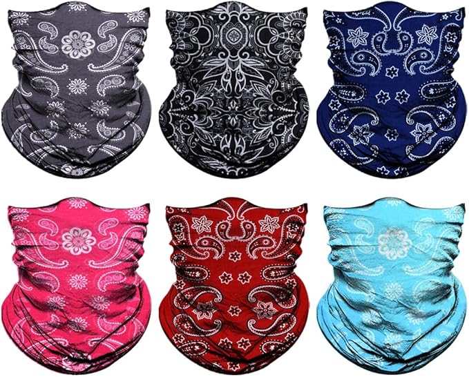 Neck Gaiter for Men Women Headwear Bandana Head Wrap Face Scarf Mask Cover Warmer Balaclava-Seamless & Versatile