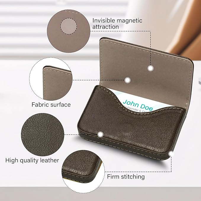RFID Blocking Wallet - Minimalist Leather Business Credit Card Holder (A65-01)