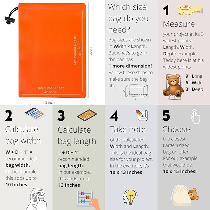 PALTERWEAR Drawstring Pouch (5 x 7 Inch - 12 Pack - Orange) Small Nylon Cinch Bag with Toggle for Travel, Gym and Storage