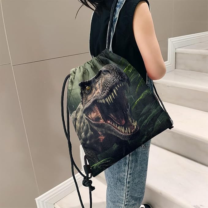 Drawstring Backpack for String Bag Waterproof Cute Sports Beach Swimming Travel (13"×17")-Dragon