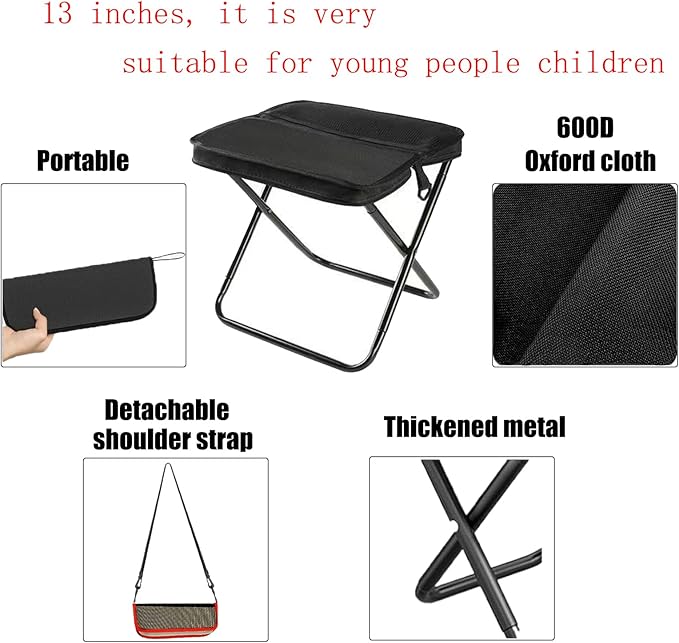 Small Portable Foldable Travel Pedal,Camping Stool Portable,13 in Ultra Light Mini Foot Rest,Compact Design for Enhanced Comfort,Not Suitable for Buyers with Heavier Body Weight.(12.6 in)
