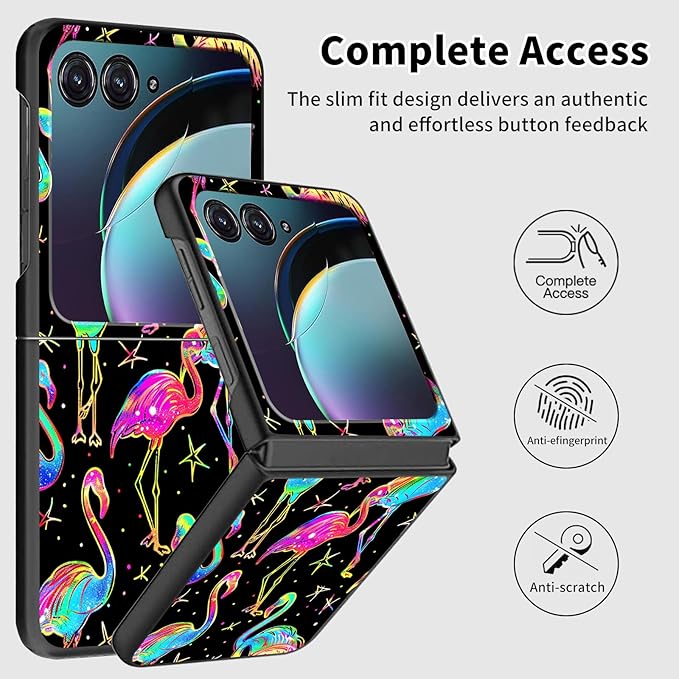 for Motorola Razr Plus 2025 Case,for Razor Plus 2025 Phone Case Cute Slim Hard PC Ultra-Thin Anti-Scratches Shockproof Protective Cover,Glitter Flamingo
