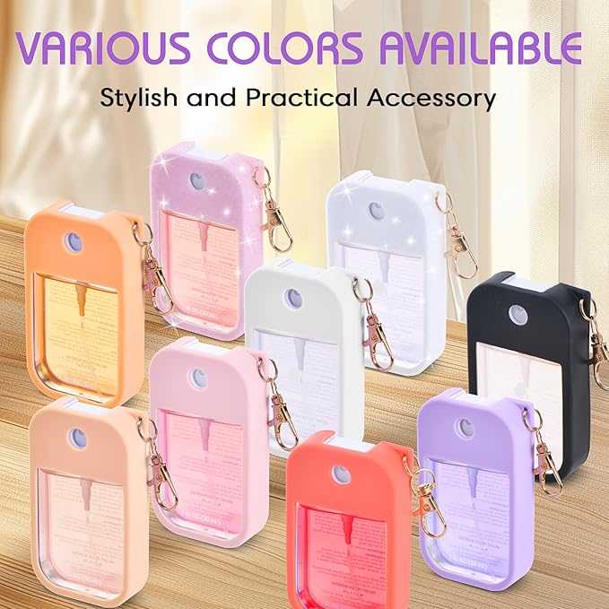 Silicone Case Compatible with Touchland Hand Sanitizer Spray, Protective Case for Spray 1FL. OZ (Pink, Purple(2PCS))