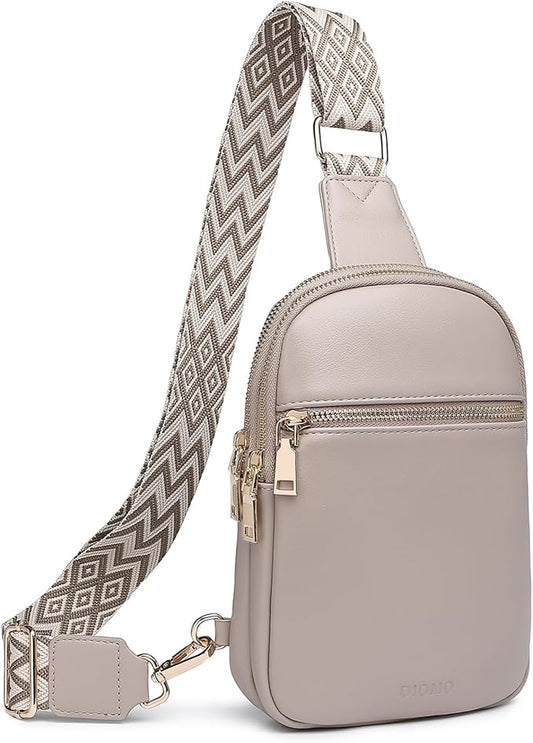DIOMO Anti Theft Small Sling Bag for Women Cross Body Bag Trendy, RFID Fanny Packs Vegan Leather for Women Travel Belt Purse