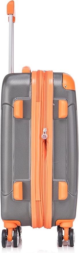 Rockland London Hardside 2 Piece Spinner Wheel Luggage Set, Carry-On 20" and Tote 14", Charcoal