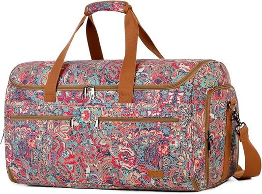 BAOSHA Beautiful Garment Bag Travel Duffle Bag Hybrid Hanging Suit Luggage Bag for Women XZ-03 (Flower)