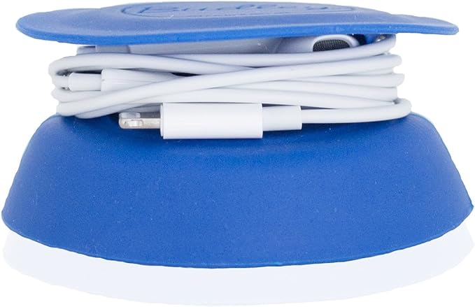 Budley - Tangle-Free Earphone/Earbud Case, Compact Storage System, Silicone (Royal Blue, Set of 1)