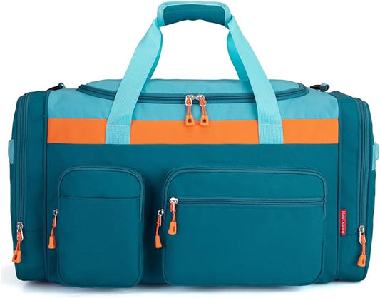 Large Kids Duffle Bag for Travel, Overnight, or Weekender, 22" inch (Teal Blue)