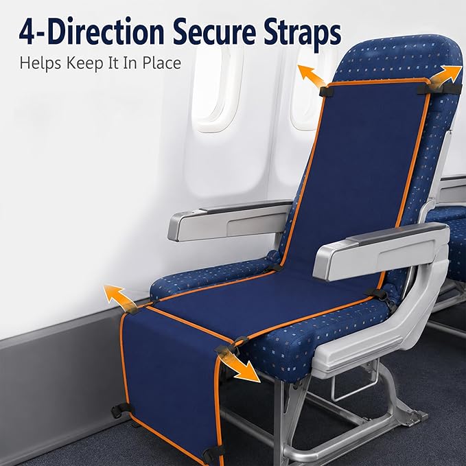 Portable Airplane Foot Hammock for Travel, Adjustable Folding Hanging Footrest Leg Rest Sling for Plane Bus Car Train