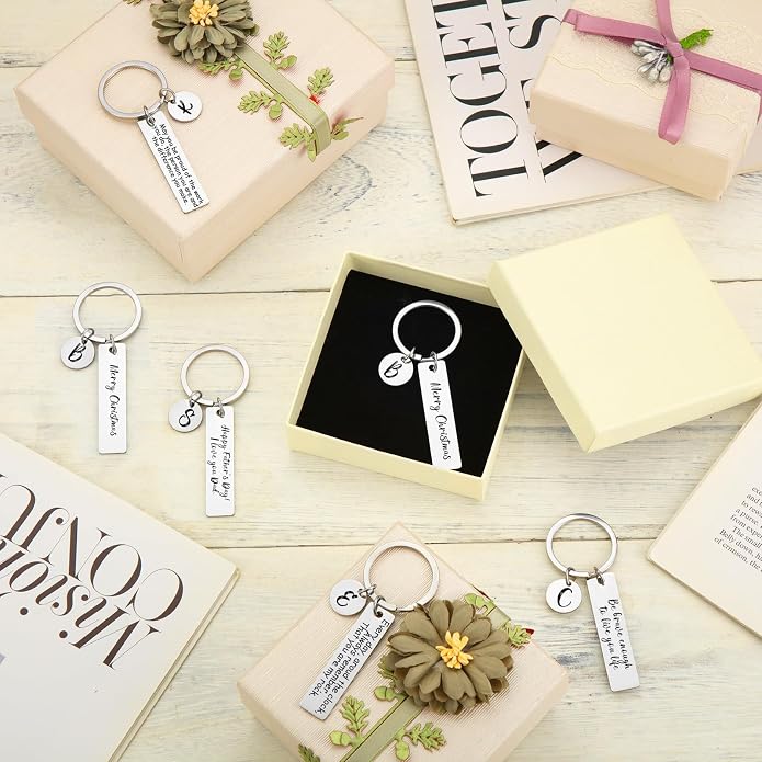 Gisafai 30 Pcs Laser Engraving Stainless Steel Keychain Blanks Engravable Metal Keychains for Graduation Crafts DIY Gifts