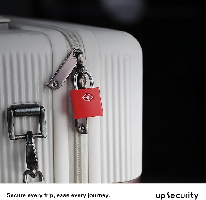 TSA Locks for Luggage with Key, Travel Luggage Locks TSA Approved 4 Pack, Small Padlock with Key, Same Keyed Mini Padlock for Suitcase, Backpack, Bag, Purse, Tent, Zipper