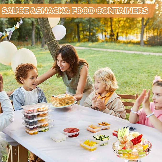 snack containers，Reusable Snack Containers with Lids 20Pcs,Dual compartment snack container,Snack box containers that are easy to carry for kids and adults,Suitable for dining out and camping