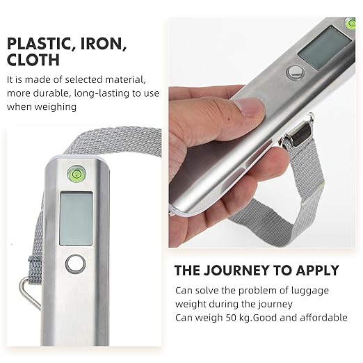 Digital Luggage Weight Scale with Tape Measure Portable Electronic Travel Luggage Scale for Suitcase Weighing to 50kg for Travel and Shipping