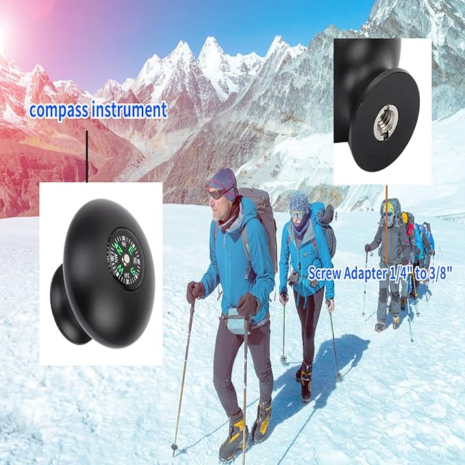 Trekking Poles Knob Handle Grip, Outdoor Universal Monopod Walking Stick Knob, Monopod Tripod Head with 3/8" Screw Hole