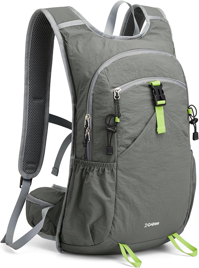 G4Free 20L Hiking Backpack with Waist Strap for Women Men, Lightweight Waterproof Daypack for Travel Camping Outdoor, Grey