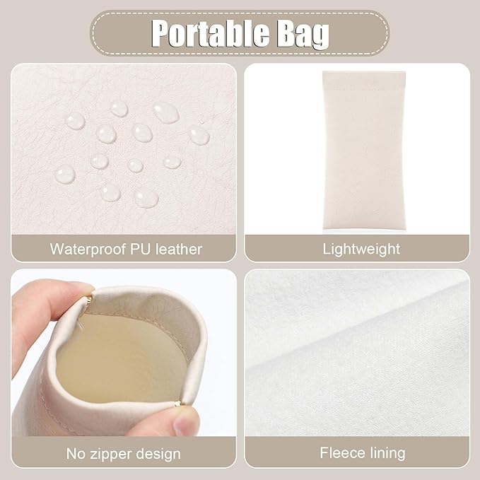 Sightor Sunglass Case, 2 Pcs Soft Eyeglass Cases for Women Portable Squeeze Top Leather Glasses Pouch