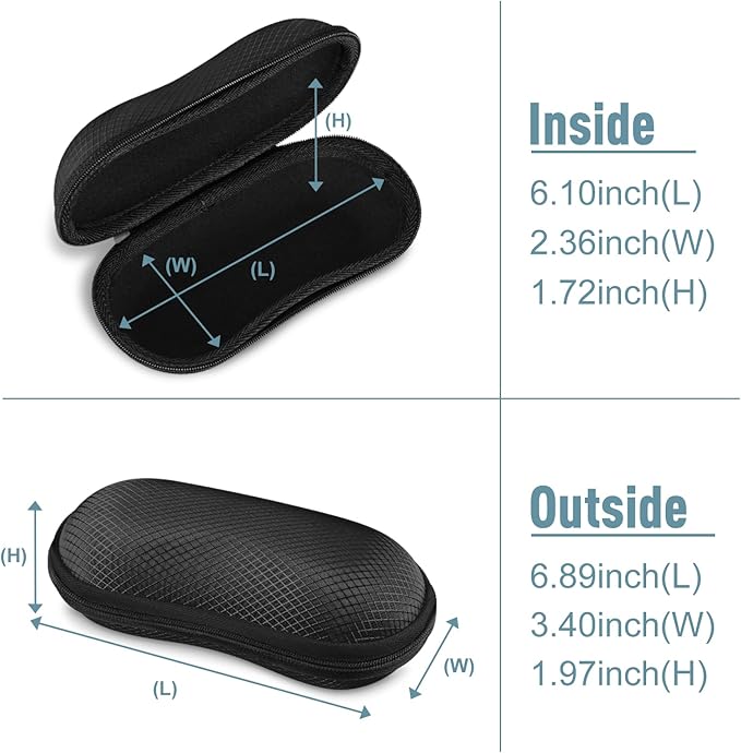 FINTIE Sunglasses Case, Hard EVA Shell Shockproof Sport Glasses Case with Metal Carabiner Travel Zipper Eyeglasses Holder