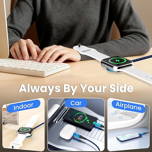 Multi Charging Cable for iPhone Watch Charger, 4 in 2 USB A/C Phone Charger Cord with Dual Type-C/IP, iWatch Cable Nylon Cruise Essentials 2026 Compatible with iWatch/Phone 17-11/Pod/Android, 5FT
