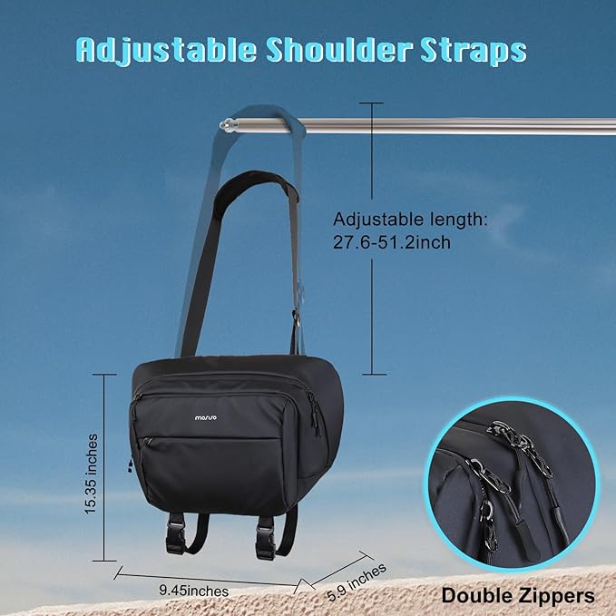 MOSISO Camera Sling Bag, Crossbody Camera Bag for Photographers, Waterproof Camera Shoulder Bags for DSLR/SLR/Mirrorless Cameras, Multifunction Padded Camera Bag with Tripod Holder&Rain Cover, Black
