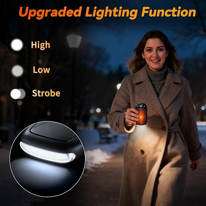 Rechargeable Hand Warmer 2Pack, AI Chips Electric Hand Warmers with LED Display, 3 Temps Portable Magnetic Handwarmers, Pocket-Sized Electronic Hand Warmers for Man, Women, Camping, Hunting, Christmas