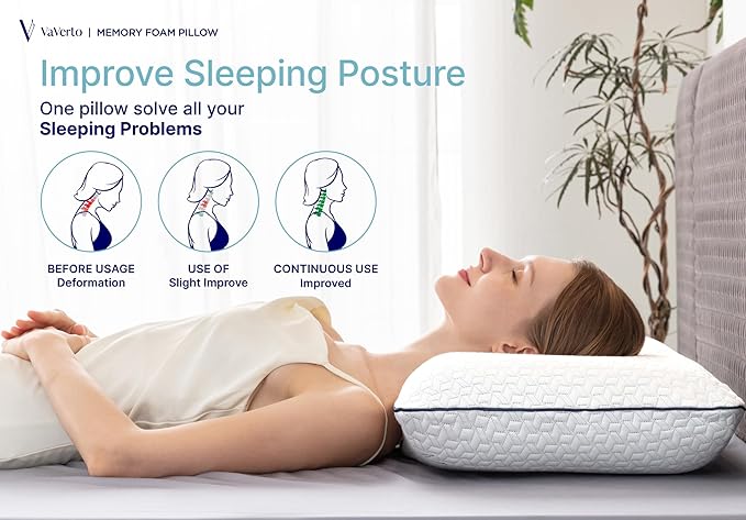 Cooling Gel Memory Foam Pillow - 2-Pack - King Size Bed Pillows For Sleeping - Firm Pillow - Back, Stomach and Side Sleeper Pillow - Shoulder & Back Pain Relief - Washable , Bamboo Viscose Cover