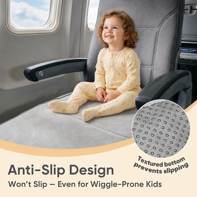 Toddler Airplane Bed, Portable Airplane Seat Extender for Kids Travel Essentials, Toddlers Long Flight Must Haves Footrest & Hammock