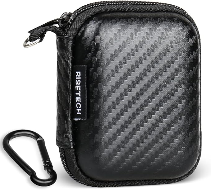 Earbud Case Holder Earphone Case Hard EVA Headphone Storage Bag Small Zipper Pouch Compatible with Wired Earbuds, JBL Vibe Beam, Tune 230NC TWS, TAGRY X08, Btootos A90 Pro, in Ear Monitor -with Clip