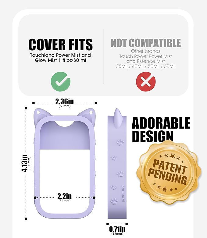 Sonnorel Silicone Case Compatible with Touchland Hand Sanitizer Spray (Fit for 1 FL OZ/30 mL Ver)
