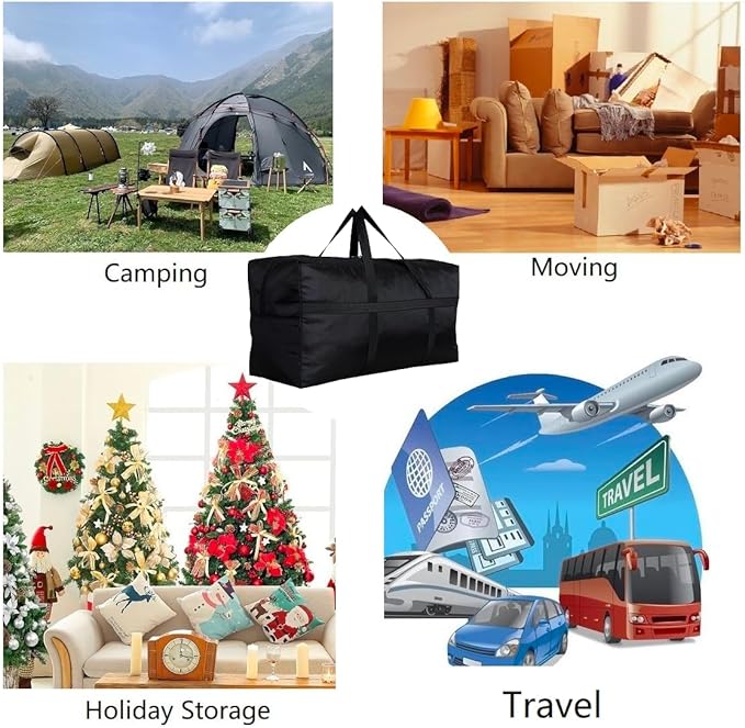 DoYiKe Extra Large Storage Duffle Bag with Zippers and Handles, Big Foldable Duffle Bag for Travel