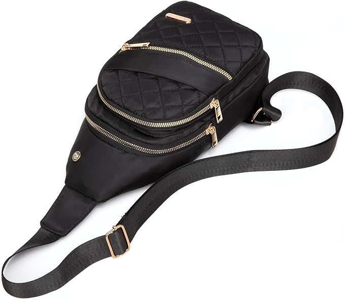 AOSTIHOT Small Sling Backpack for Women, Chest Bag Daypack Crossbody for Travel Sport Running Hiking Black