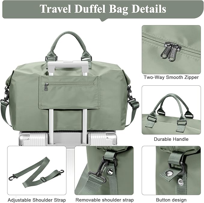 Travel Duffel Bag,Carry-On Overnight Weekender Bags for Women,Personal Item Travel Bag with Shoes Compartment,Sports Gym Bag