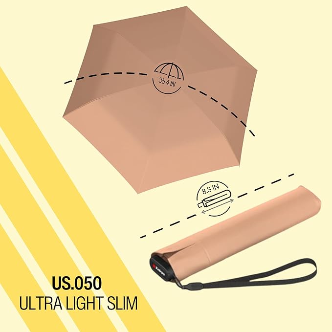 Knirps US.050 Ultra Light Pocket Size Manual Rain Umbrella with Carrying Case