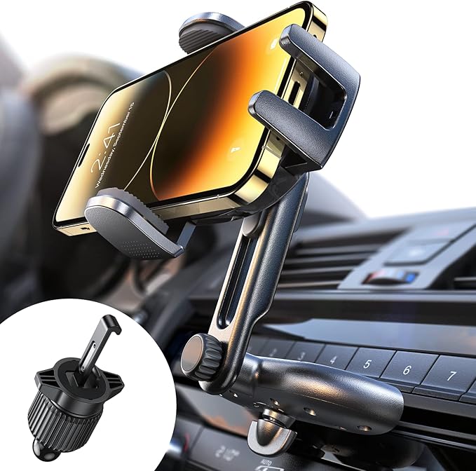 LISEN CD Phone Holder for Car iPhone 17 Adjustable CD Slot Phone Mount Holder Sturdy Cell Phones Holders for Your Car Accessories for Samsung Galaxy S25 S24 iPhone 16 15 Pro Max All Phones | Sturdy Cell Phones Holders for Your Car Valentines Day Gifts ...