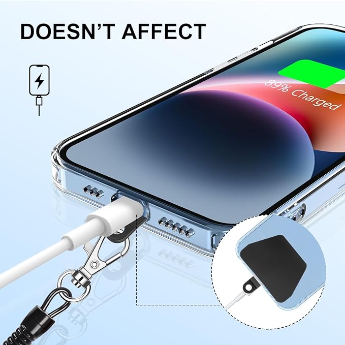SHANSHUI Phone Lanyard Tether, Stretchy Phone Strap Patch Anchor Outdoor Climbing Hook Compatible for Most Smartphones