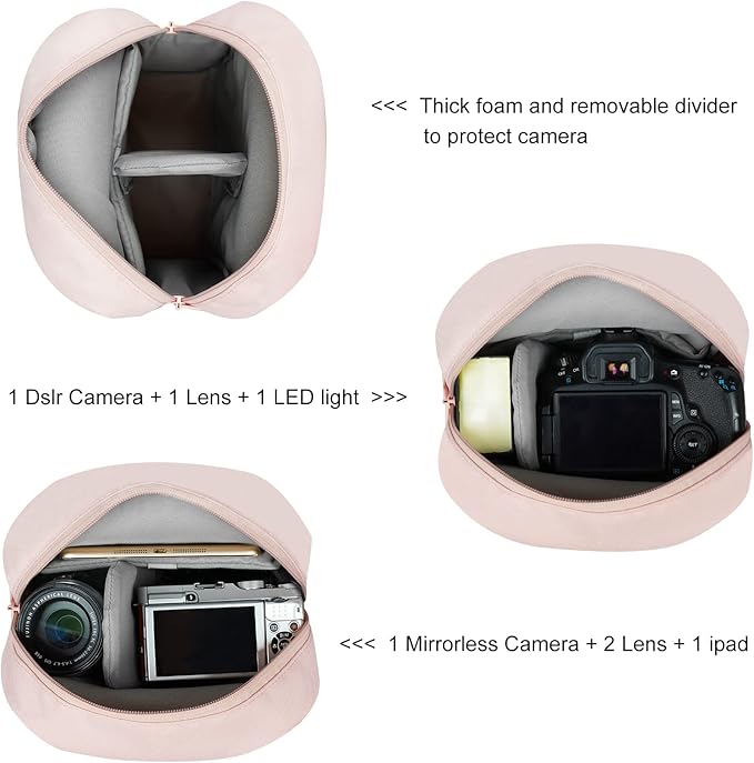 TULLIO Women Camera Bag, Small Lightweight Camera Sling Bag Waterproof DSLR/Mirrorless Crossbody Case with Rain Cover Everyday Shoulder Photgraphy Bag for Photographers