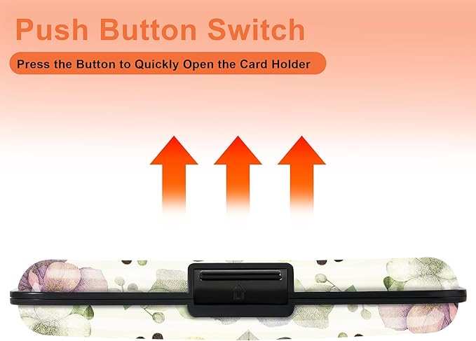 Mayski 2 Pack Credit Card Holder for Women, RFID Blocking, Artistic Flower Aluminum Alloy Hard Case, Small Mini Business Metal Wallet for Men